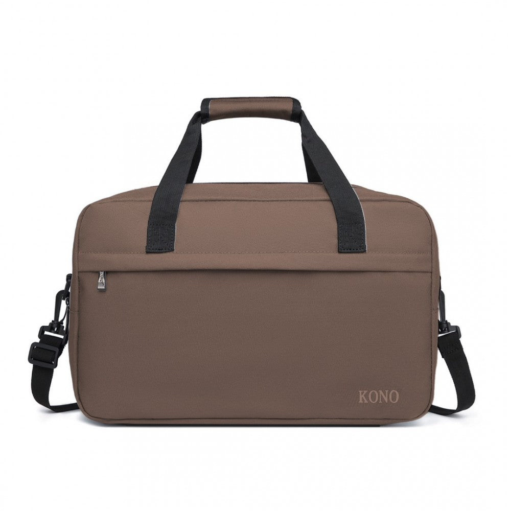 E1960M - KONO LIGHTWEIGHT MULTI PURPOSE UNISEX SPORTS TRAVEL DUFFEL BAG - BROWN - The Baggage Shop