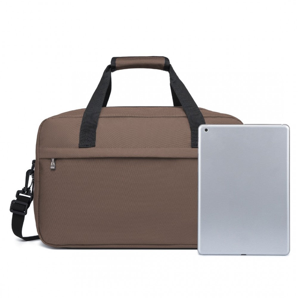 E1960M - KONO LIGHTWEIGHT MULTI PURPOSE UNISEX SPORTS TRAVEL DUFFEL BAG - BROWN - The Baggage Shop