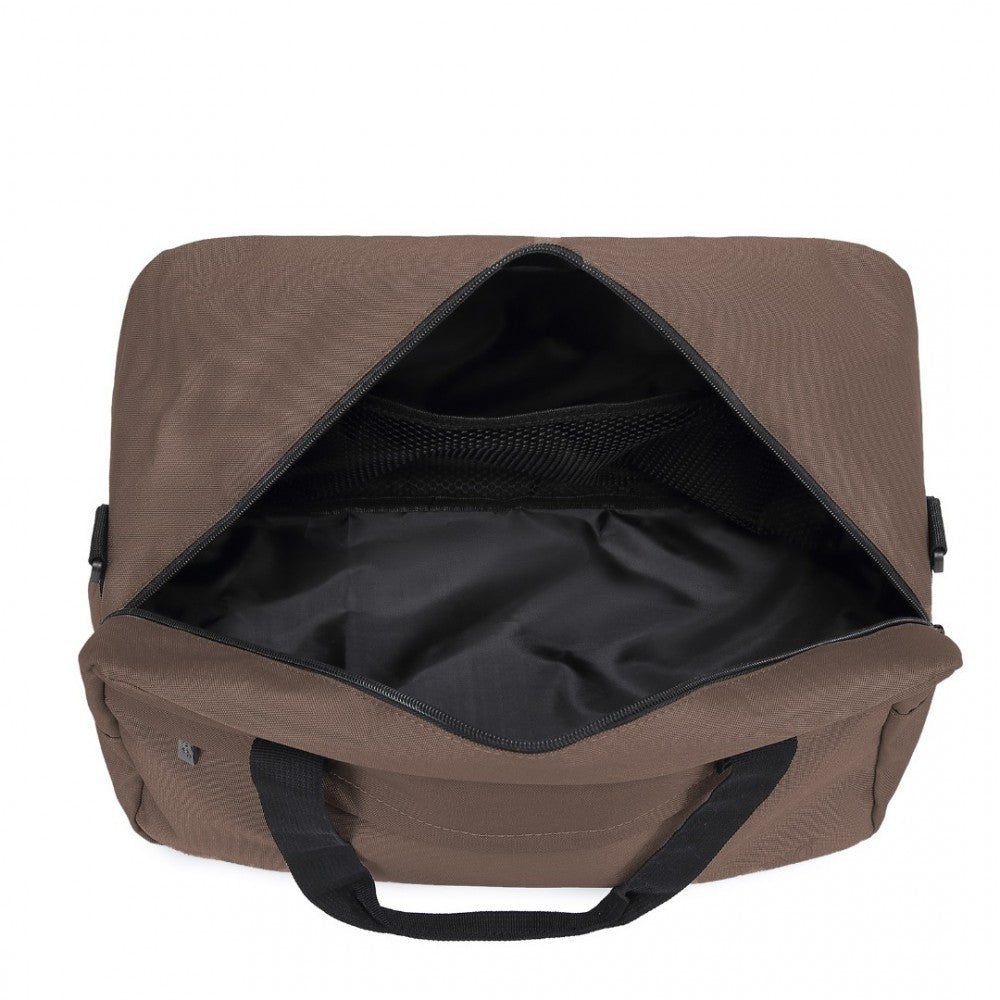 E1960M - KONO LIGHTWEIGHT MULTI PURPOSE UNISEX SPORTS TRAVEL DUFFEL BAG - BROWN - The Baggage Shop