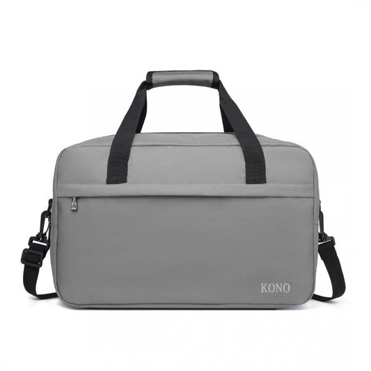 E1960M - KONO LIGHTWEIGHT MULTI PURPOSE UNISEX SPORTS TRAVEL DUFFEL BAG - GREY - The Baggage Shop