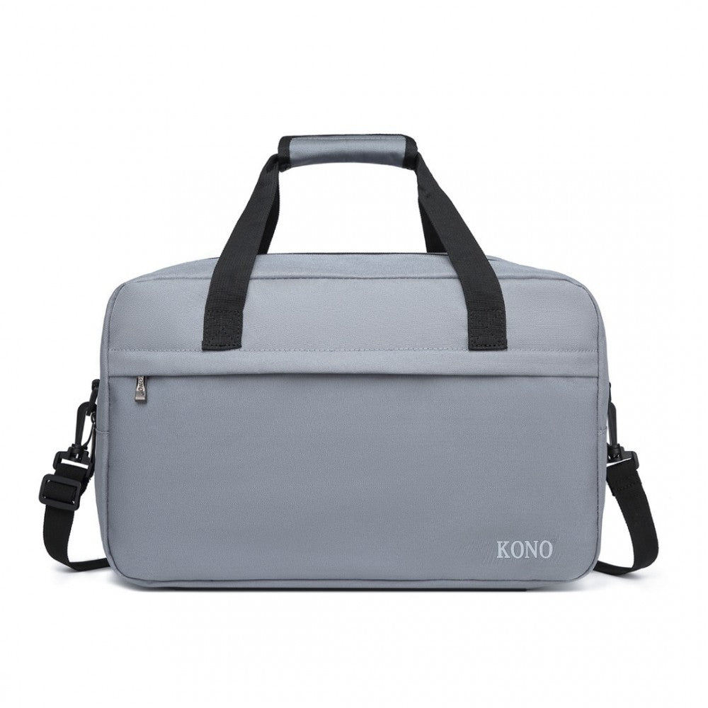 E1960M - KONO LIGHTWEIGHT MULTI PURPOSE UNISEX SPORTS TRAVEL DUFFEL BAG - LIGHT GREY - The Baggage Shop