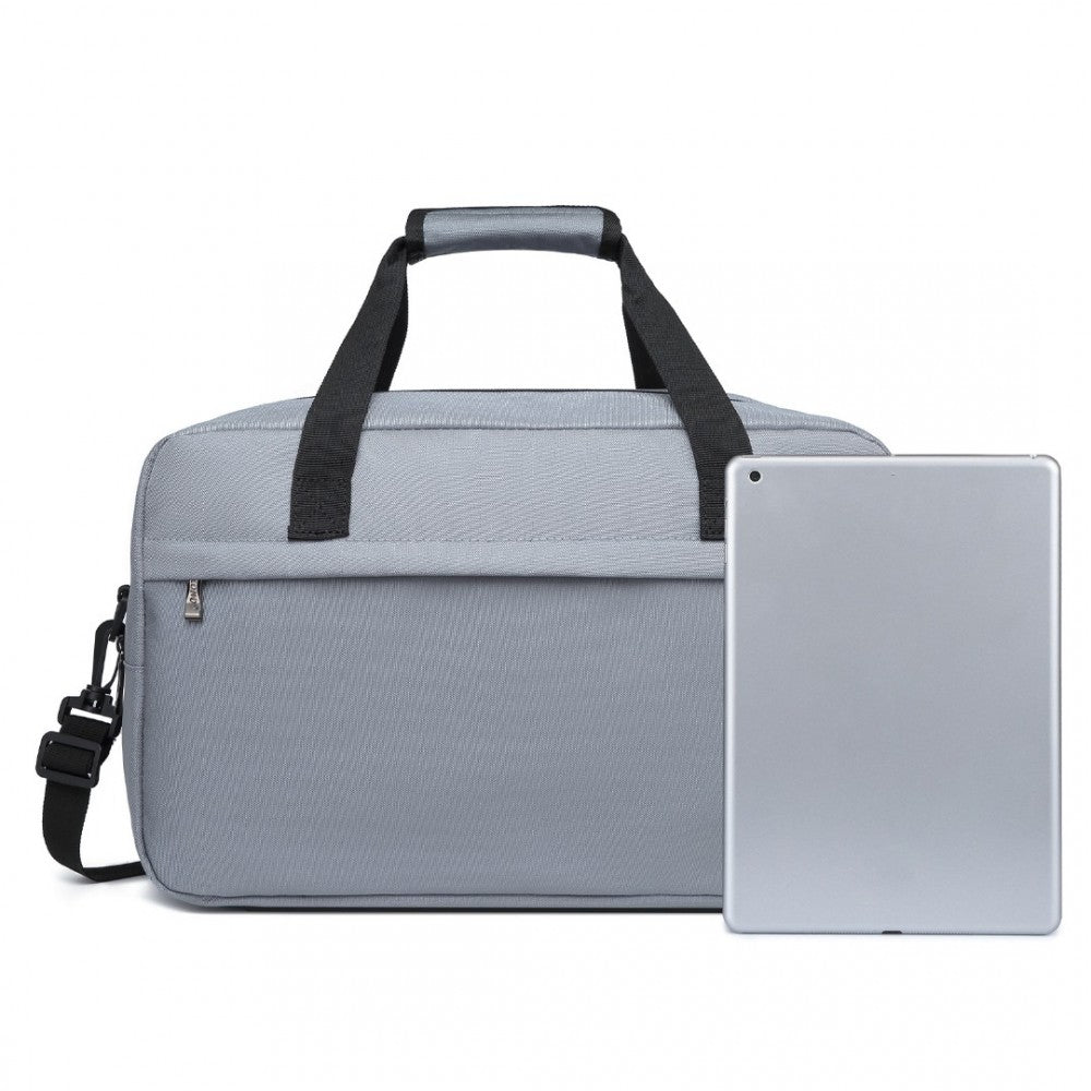 E1960M - KONO LIGHTWEIGHT MULTI PURPOSE UNISEX SPORTS TRAVEL DUFFEL BAG - LIGHT GREY - The Baggage Shop