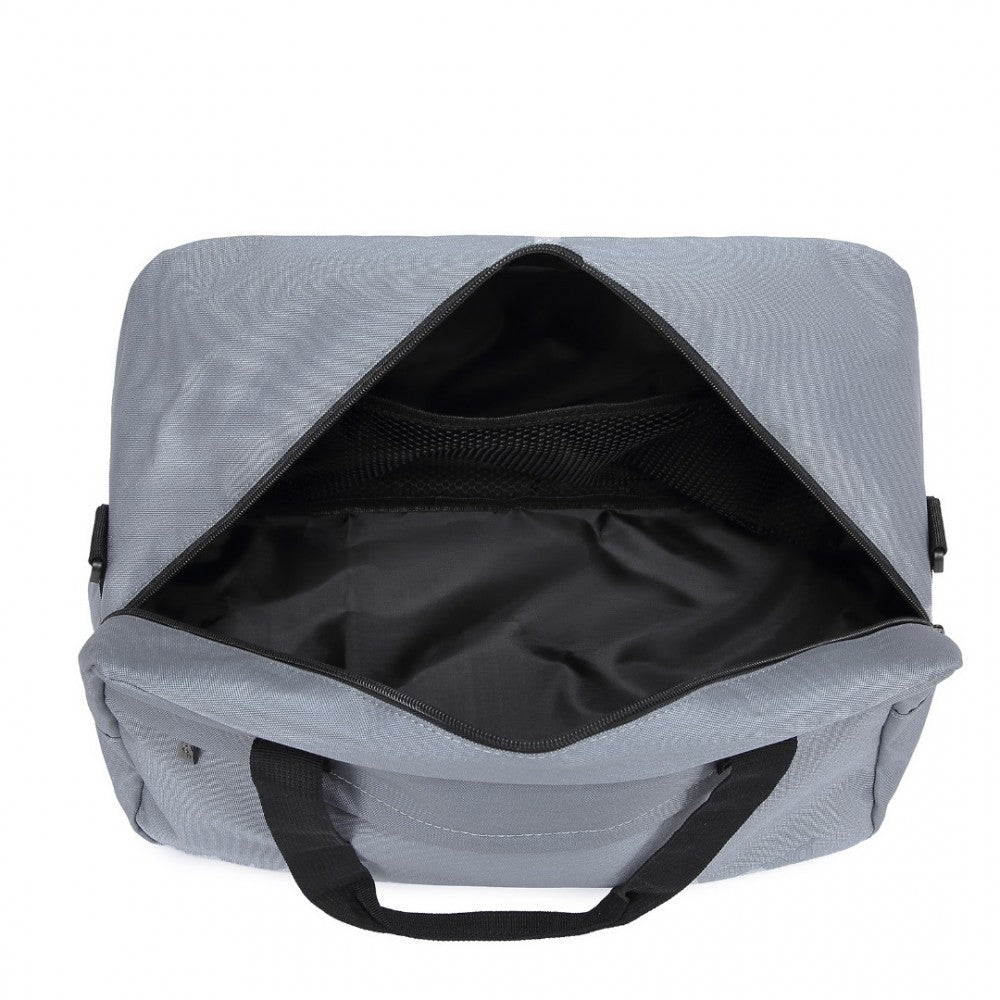 E1960M - KONO LIGHTWEIGHT MULTI PURPOSE UNISEX SPORTS TRAVEL DUFFEL BAG - LIGHT GREY - The Baggage Shop