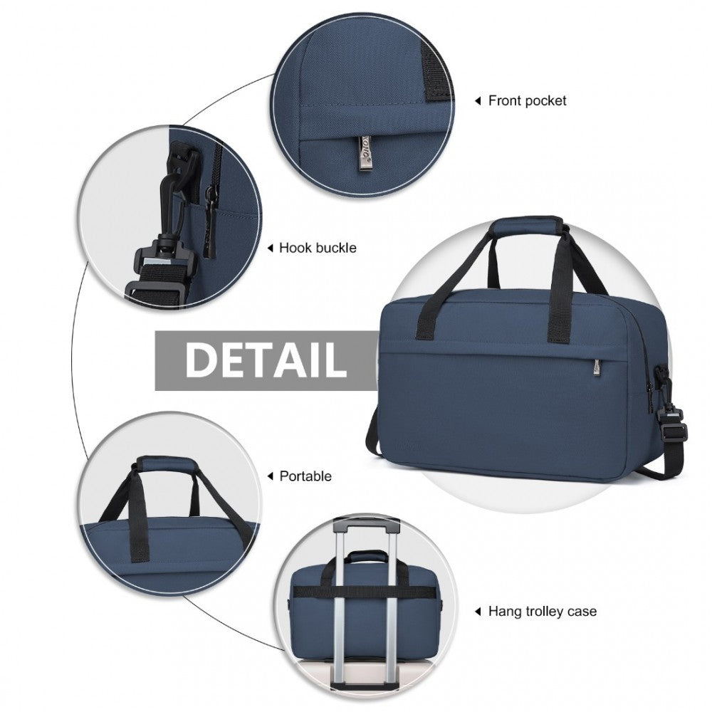 E1960M - KONO LIGHTWEIGHT MULTI PURPOSE UNISEX SPORTS TRAVEL DUFFEL BAG - NAVY - The Baggage Shop