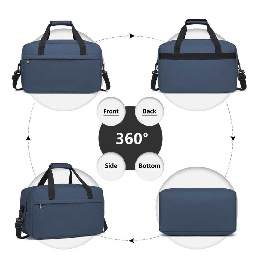 E1960M - KONO LIGHTWEIGHT MULTI PURPOSE UNISEX SPORTS TRAVEL DUFFEL BAG - NAVY - The Baggage Shop