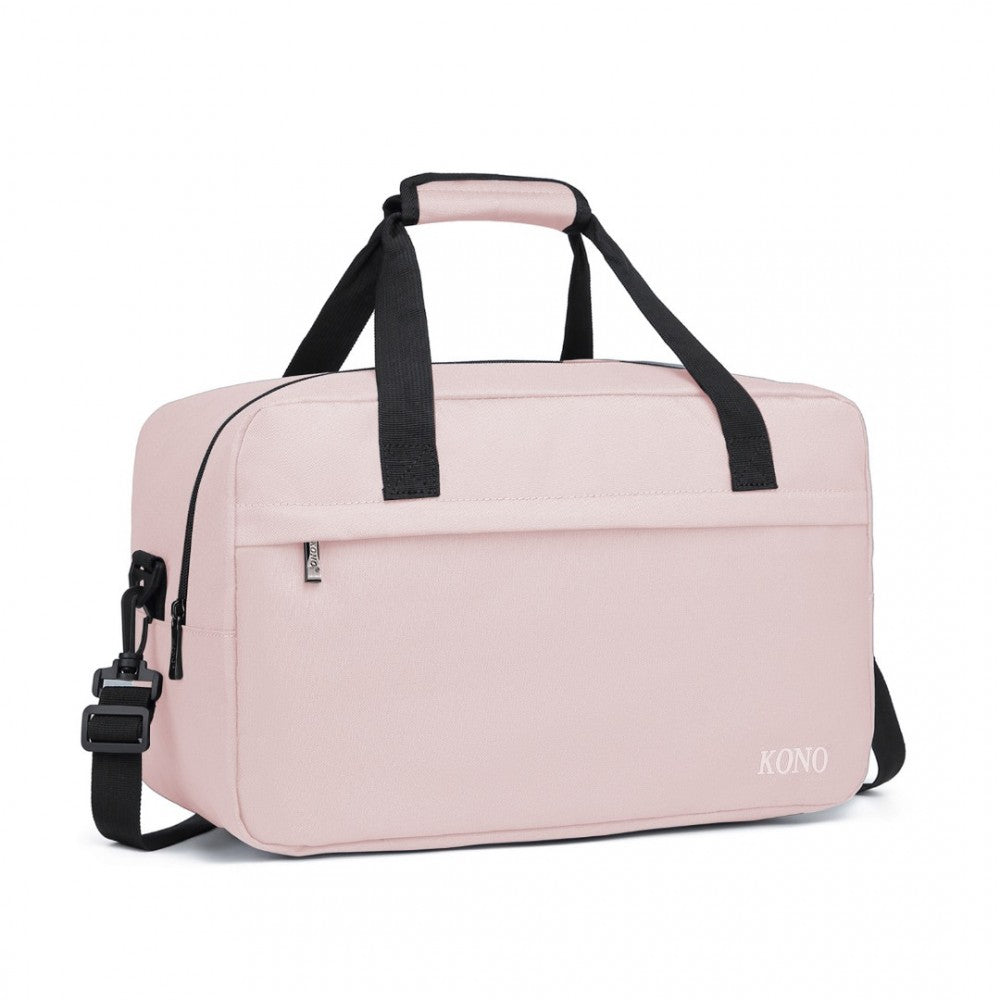 E1960M - KONO LIGHTWEIGHT MULTI PURPOSE UNISEX SPORTS TRAVEL DUFFEL BAG - PINK - The Baggage Shop