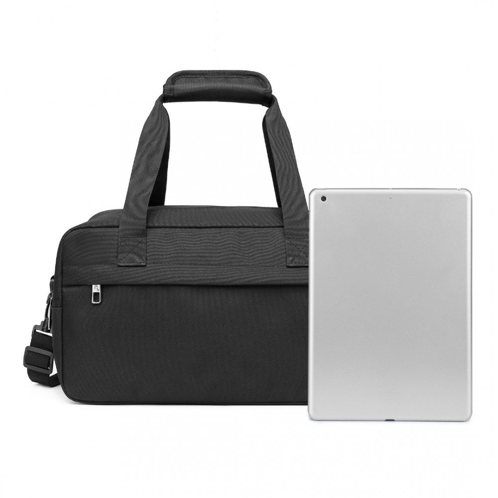 E1960S - KONO LIGHTWEIGHT MULTI PURPOSE UNISEX SPORTS TRAVEL DUFFEL BAG - BLACK - The Baggage Shop