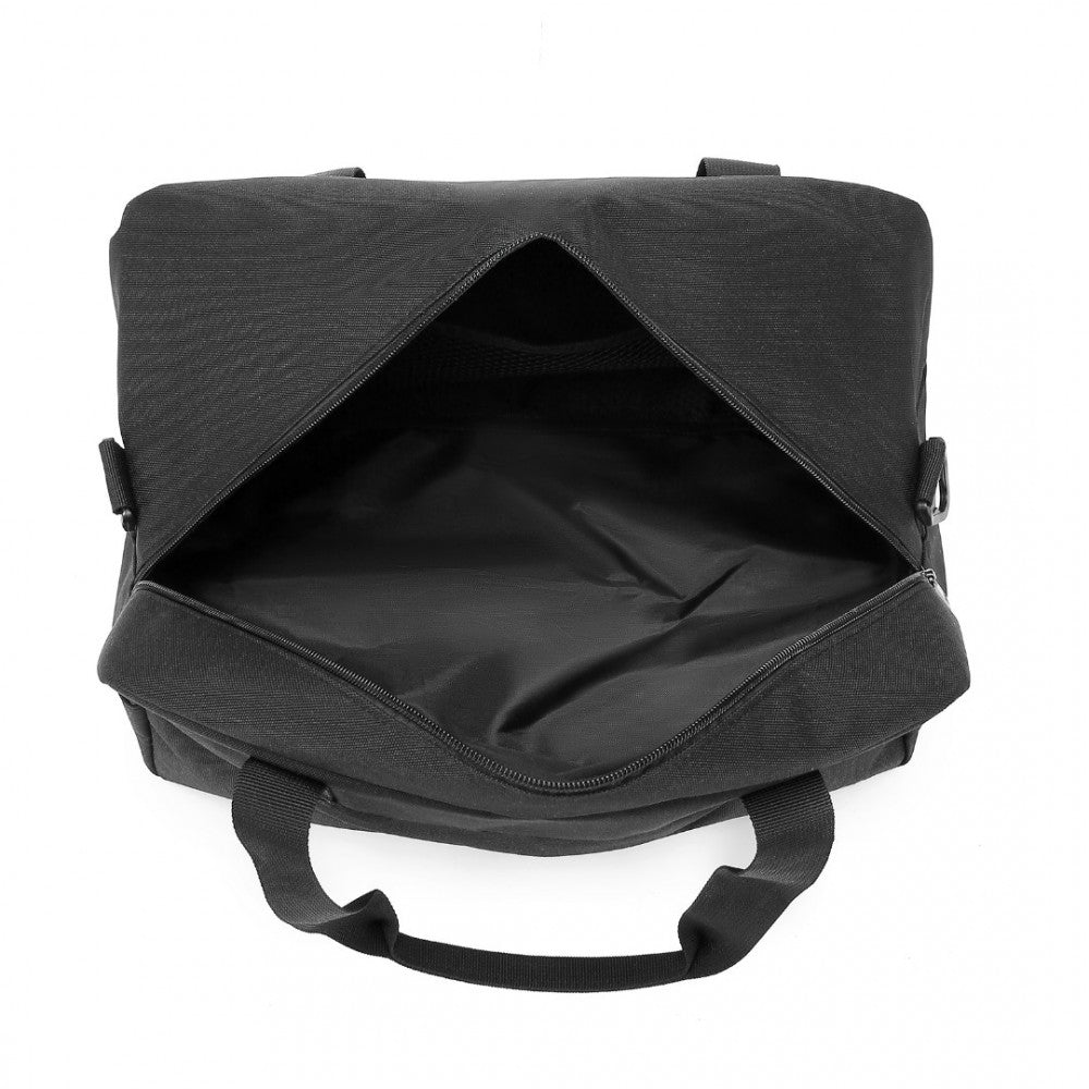 E1960S - KONO LIGHTWEIGHT MULTI PURPOSE UNISEX SPORTS TRAVEL DUFFEL BAG - BLACK - The Baggage Shop