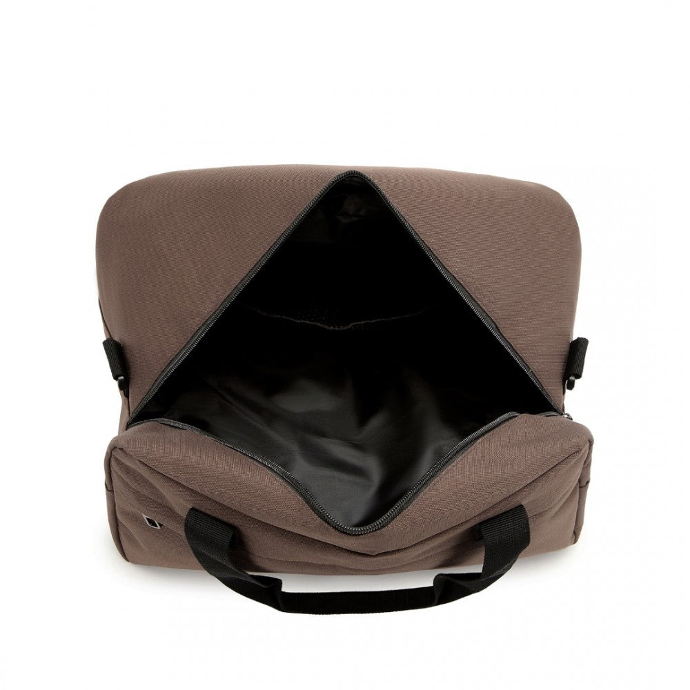 E1960S - KONO LIGHTWEIGHT MULTI PURPOSE UNISEX SPORTS TRAVEL DUFFEL BAG - BROWN - The Baggage Shop