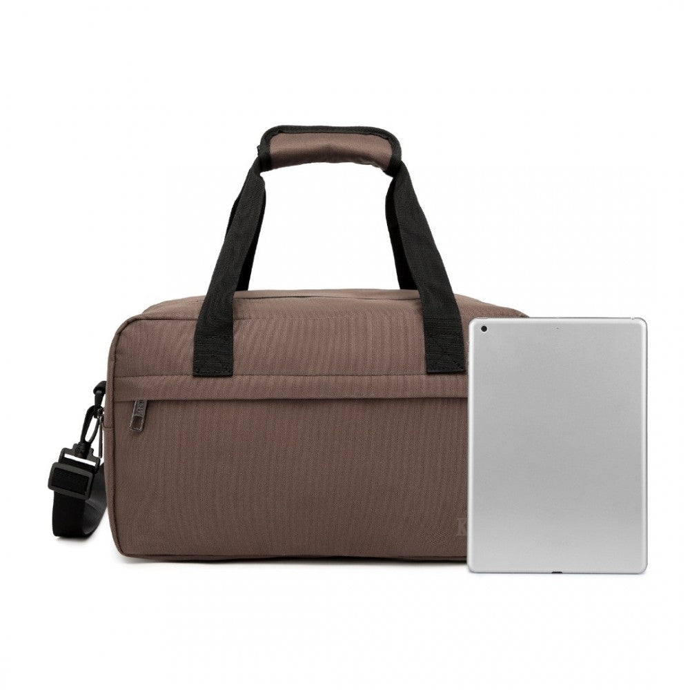 E1960S - KONO LIGHTWEIGHT MULTI PURPOSE UNISEX SPORTS TRAVEL DUFFEL BAG - BROWN - The Baggage Shop