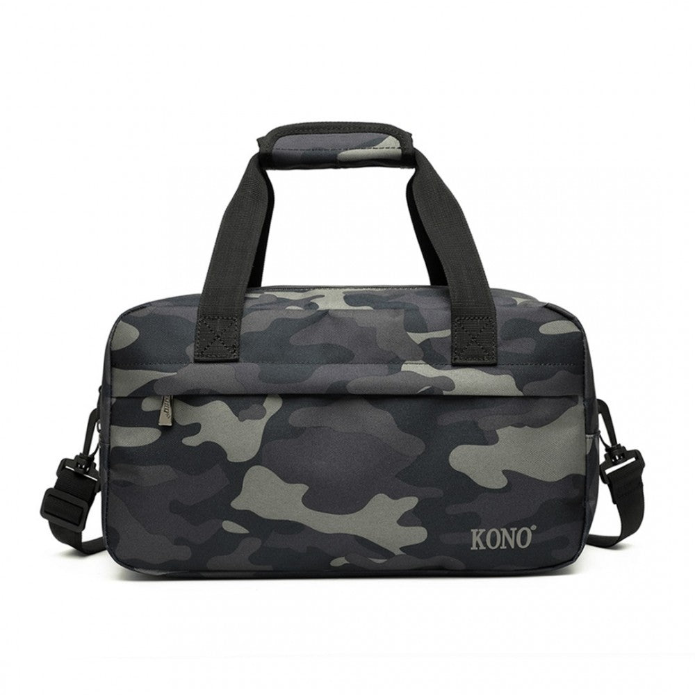 E1960S - KONO LIGHTWEIGHT MULTI PURPOSE UNISEX SPORTS TRAVEL DUFFEL BAG - CAMOUFLAGE - The Baggage Shop