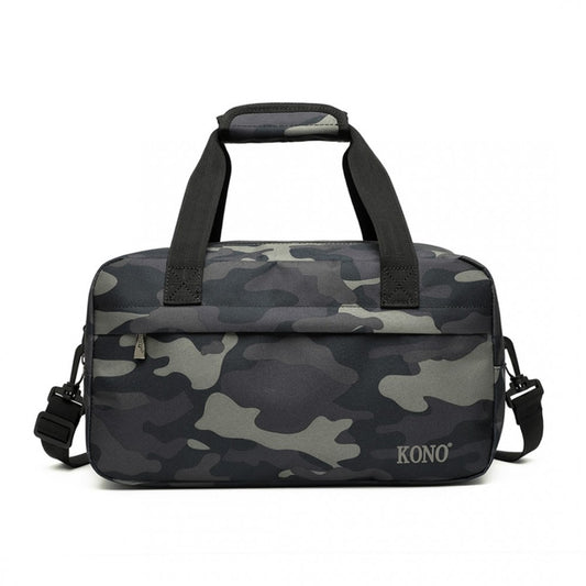 E1960S - KONO LIGHTWEIGHT MULTI PURPOSE UNISEX SPORTS TRAVEL DUFFEL BAG - CAMOUFLAGE - The Baggage Shop