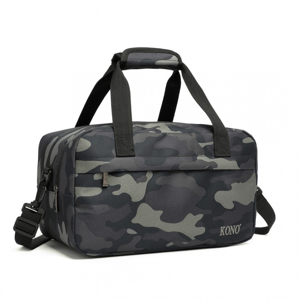 E1960S - KONO LIGHTWEIGHT MULTI PURPOSE UNISEX SPORTS TRAVEL DUFFEL BAG - CAMOUFLAGE - The Baggage Shop