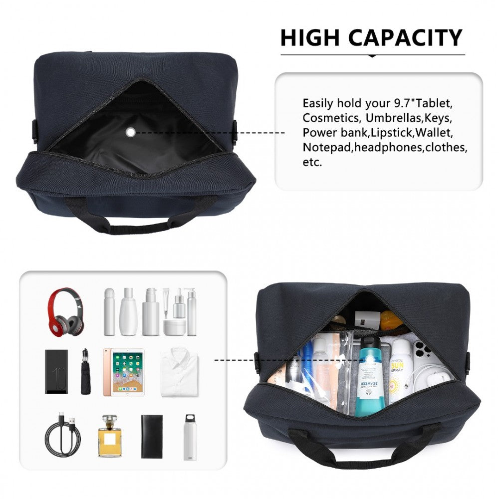 E1960S - KONO LIGHTWEIGHT MULTI PURPOSE UNISEX SPORTS TRAVEL DUFFEL BAG - DARK BLUE - The Baggage Shop