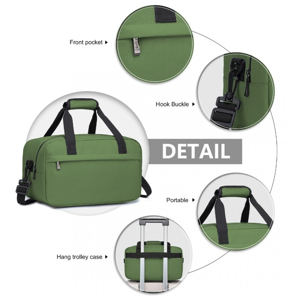 E1960S - KONO LIGHTWEIGHT MULTI PURPOSE UNISEX SPORTS TRAVEL DUFFEL BAG - GREEN - The Baggage Shop