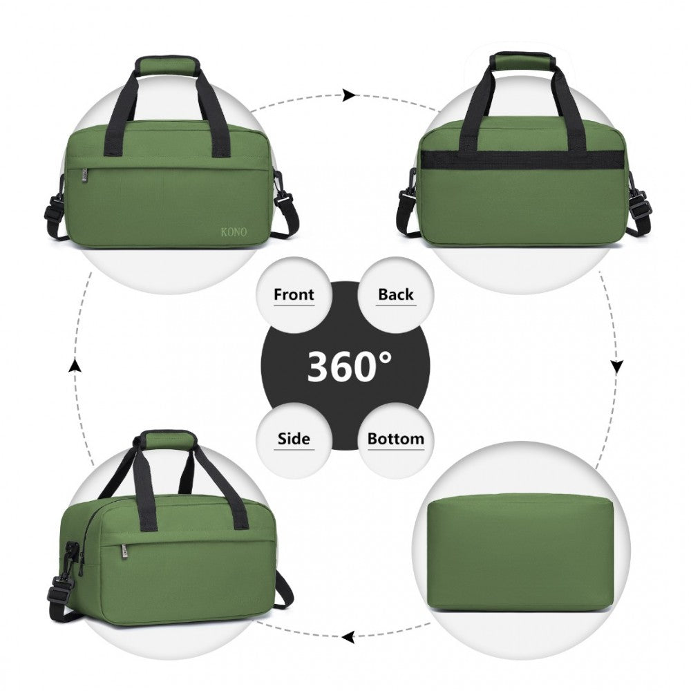 E1960S - KONO LIGHTWEIGHT MULTI PURPOSE UNISEX SPORTS TRAVEL DUFFEL BAG - GREEN - The Baggage Shop