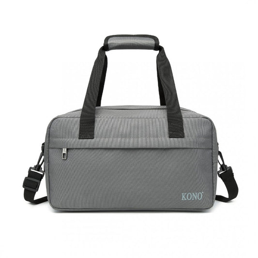 E1960S - KONO LIGHTWEIGHT MULTI PURPOSE UNISEX SPORTS TRAVEL DUFFEL BAG - GREY - The Baggage Shop