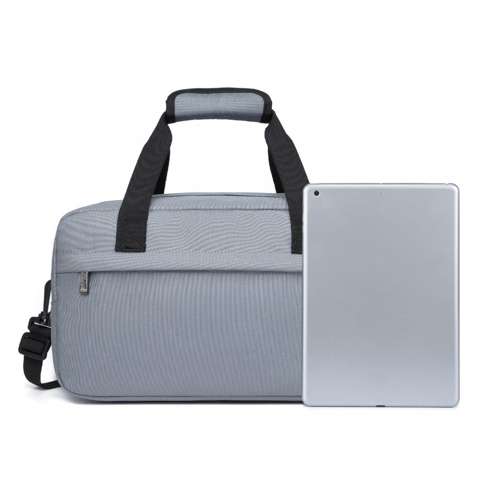 E1960S - KONO LIGHTWEIGHT MULTI PURPOSE UNISEX SPORTS TRAVEL DUFFEL BAG - LIGHT GREY - The Baggage Shop