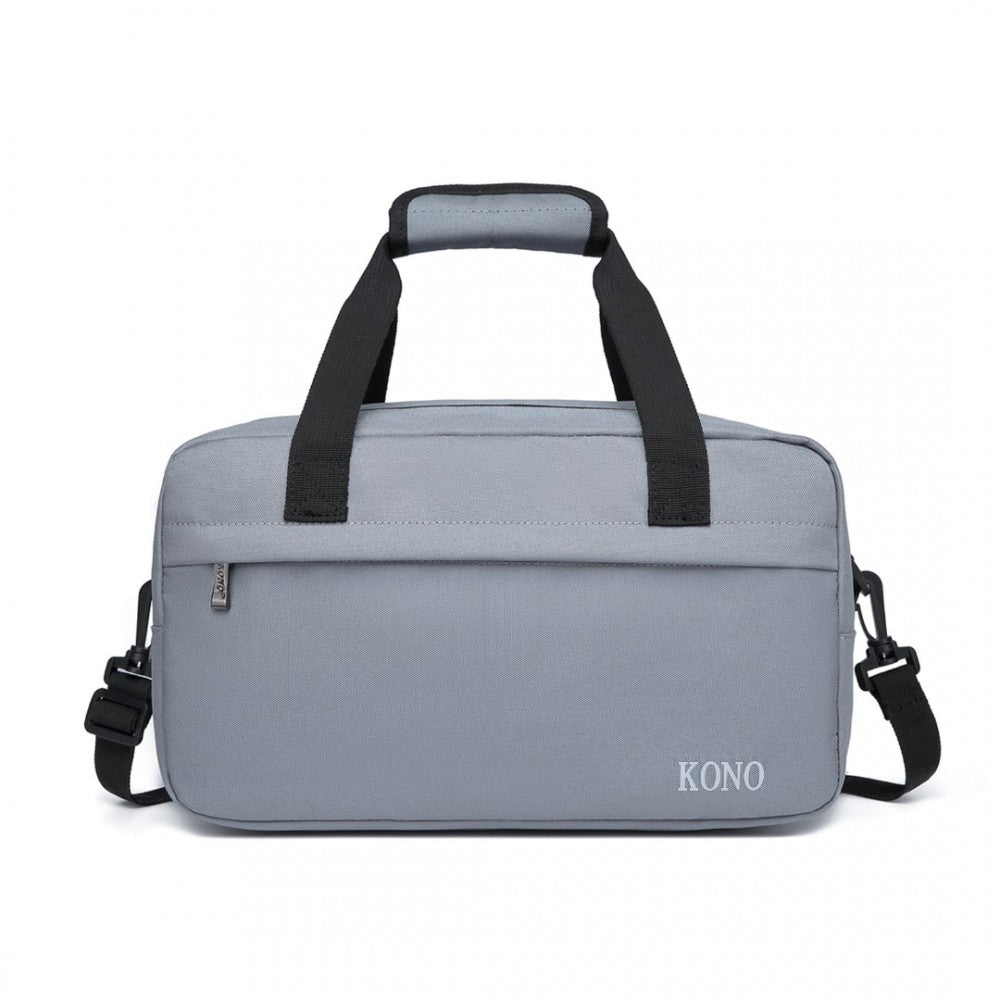 E1960S - KONO LIGHTWEIGHT MULTI PURPOSE UNISEX SPORTS TRAVEL DUFFEL BAG - LIGHT GREY - The Baggage Shop