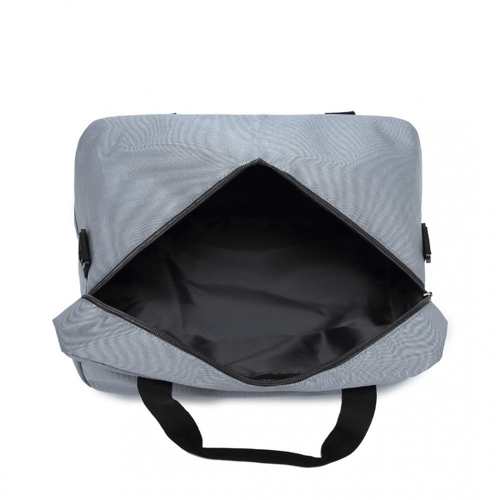 E1960S - KONO LIGHTWEIGHT MULTI PURPOSE UNISEX SPORTS TRAVEL DUFFEL BAG - LIGHT GREY - The Baggage Shop
