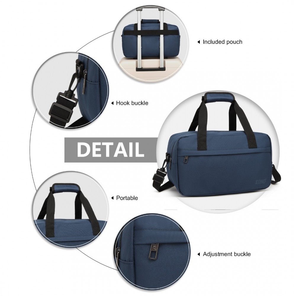 E1960S - KONO LIGHTWEIGHT MULTI PURPOSE UNISEX SPORTS TRAVEL DUFFEL BAG - NAVY - The Baggage Shop
