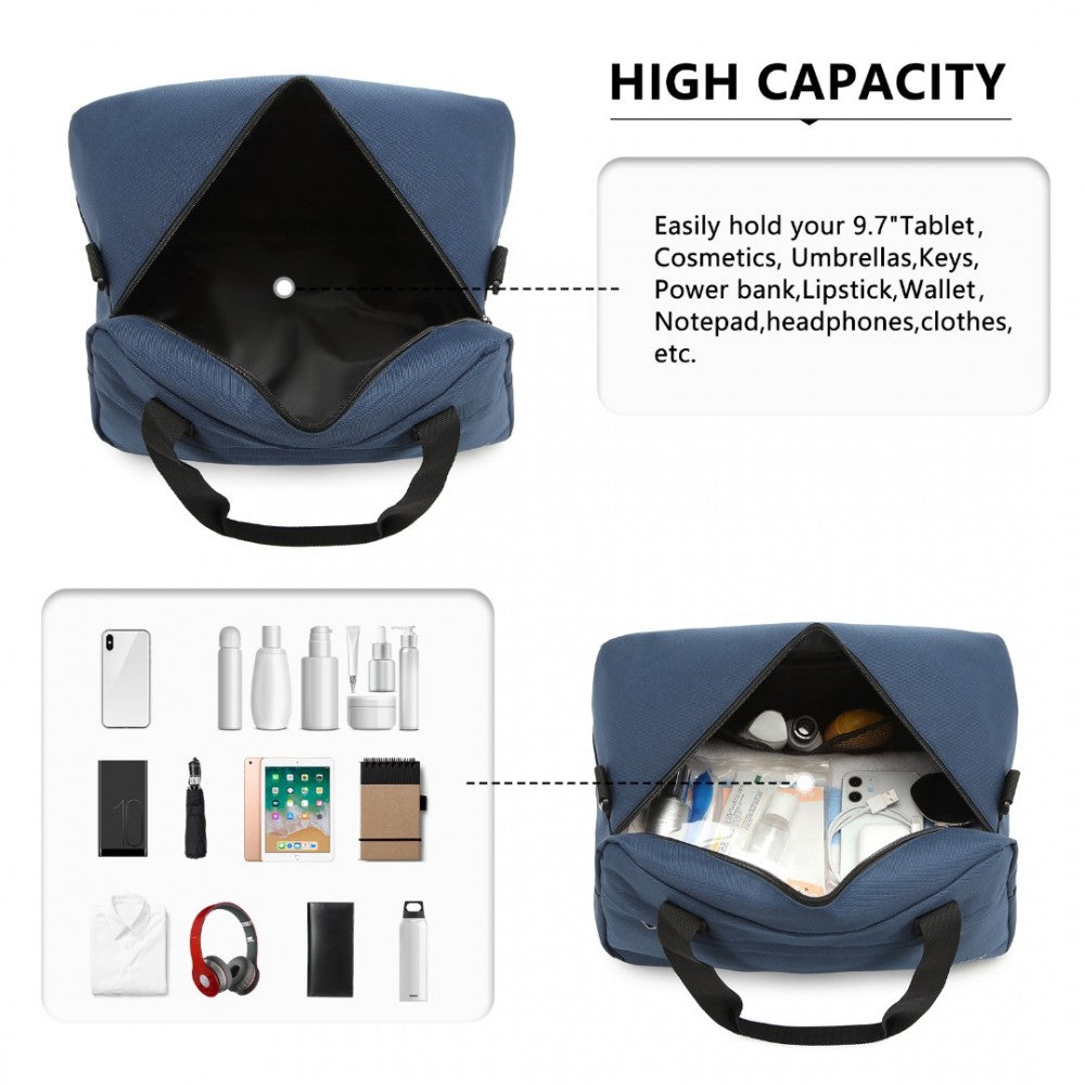 E1960S - KONO LIGHTWEIGHT MULTI PURPOSE UNISEX SPORTS TRAVEL DUFFEL BAG - NAVY - The Baggage Shop