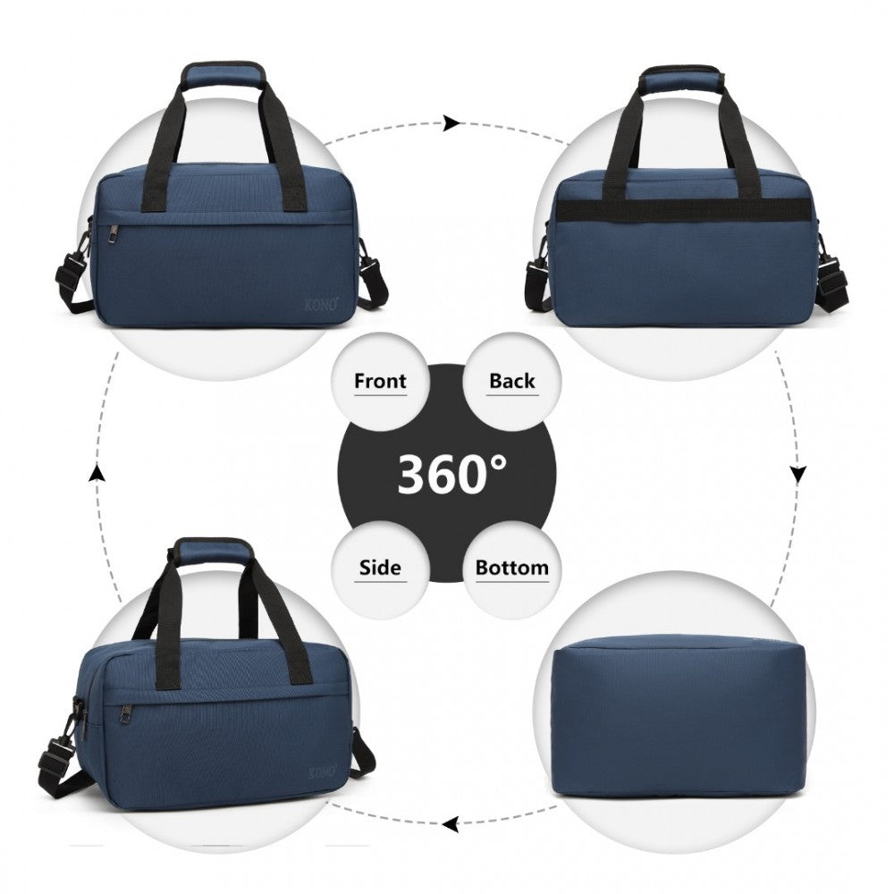 E1960S - KONO LIGHTWEIGHT MULTI PURPOSE UNISEX SPORTS TRAVEL DUFFEL BAG - NAVY - The Baggage Shop