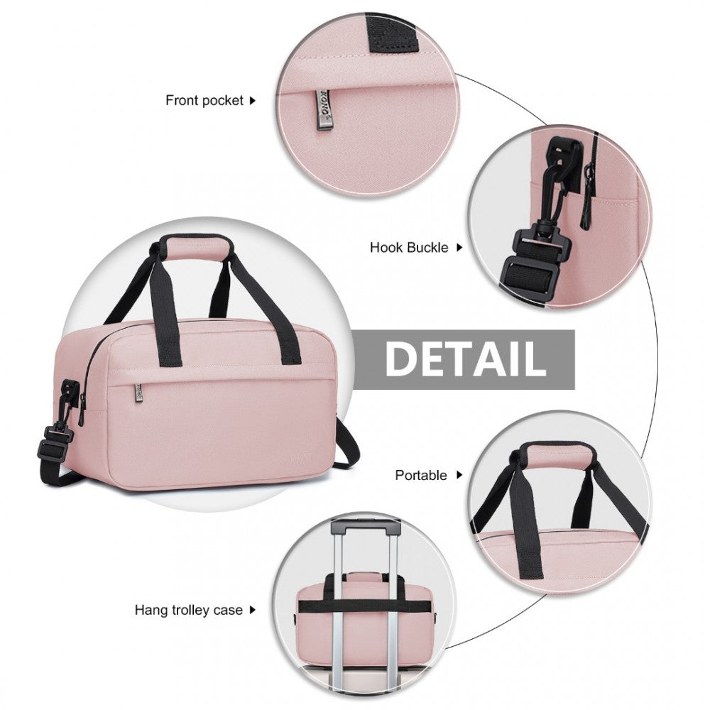 E1960S - KONO LIGHTWEIGHT MULTI PURPOSE UNISEX SPORTS TRAVEL DUFFEL BAG - PINK - The Baggage Shop