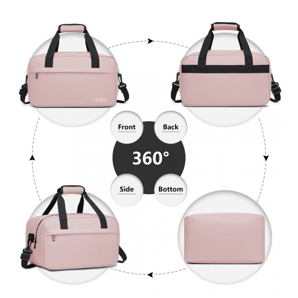 E1960S - KONO LIGHTWEIGHT MULTI PURPOSE UNISEX SPORTS TRAVEL DUFFEL BAG - PINK - The Baggage Shop