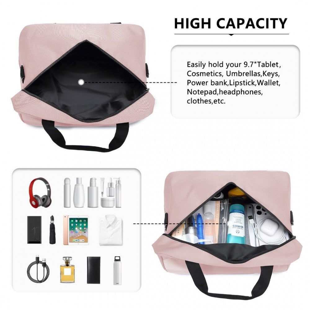 E1960S - KONO LIGHTWEIGHT MULTI PURPOSE UNISEX SPORTS TRAVEL DUFFEL BAG - PINK - The Baggage Shop