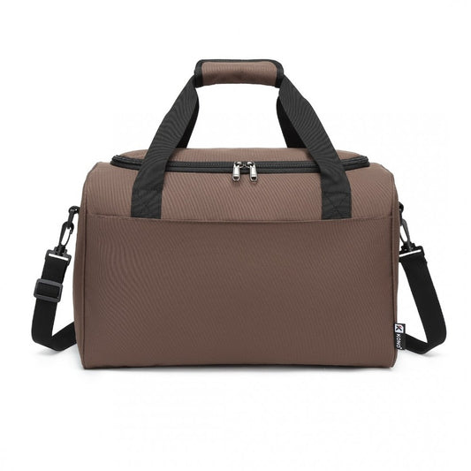 E2016S - KONO STRUCTURED TRAVEL DUFFLE BAG - BROWN - The Baggage Shop