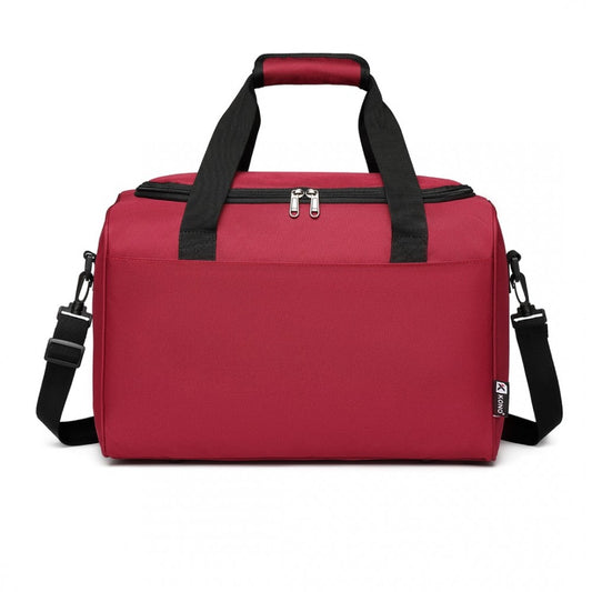 E2016S - KONO STRUCTURED TRAVEL DUFFLE BAG - BURGUNDY - The Baggage Shop