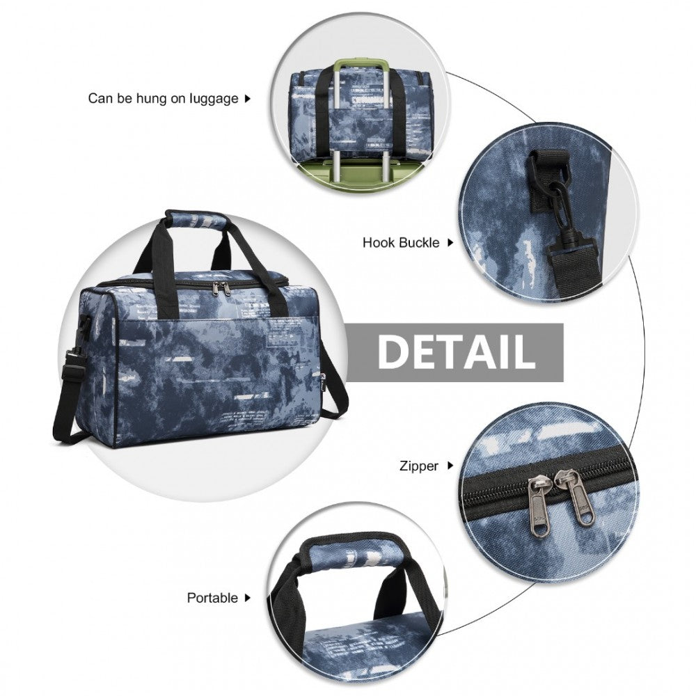 E2016S - KONO STRUCTURED TRAVEL DUFFLE BAG - CLOUDY BLUE - The Baggage Shop