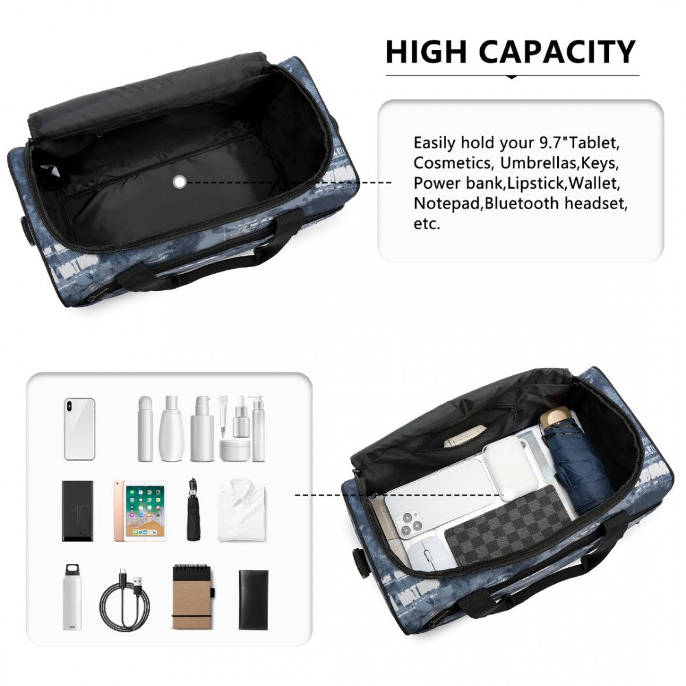 E2016S - KONO STRUCTURED TRAVEL DUFFLE BAG - CLOUDY BLUE - The Baggage Shop