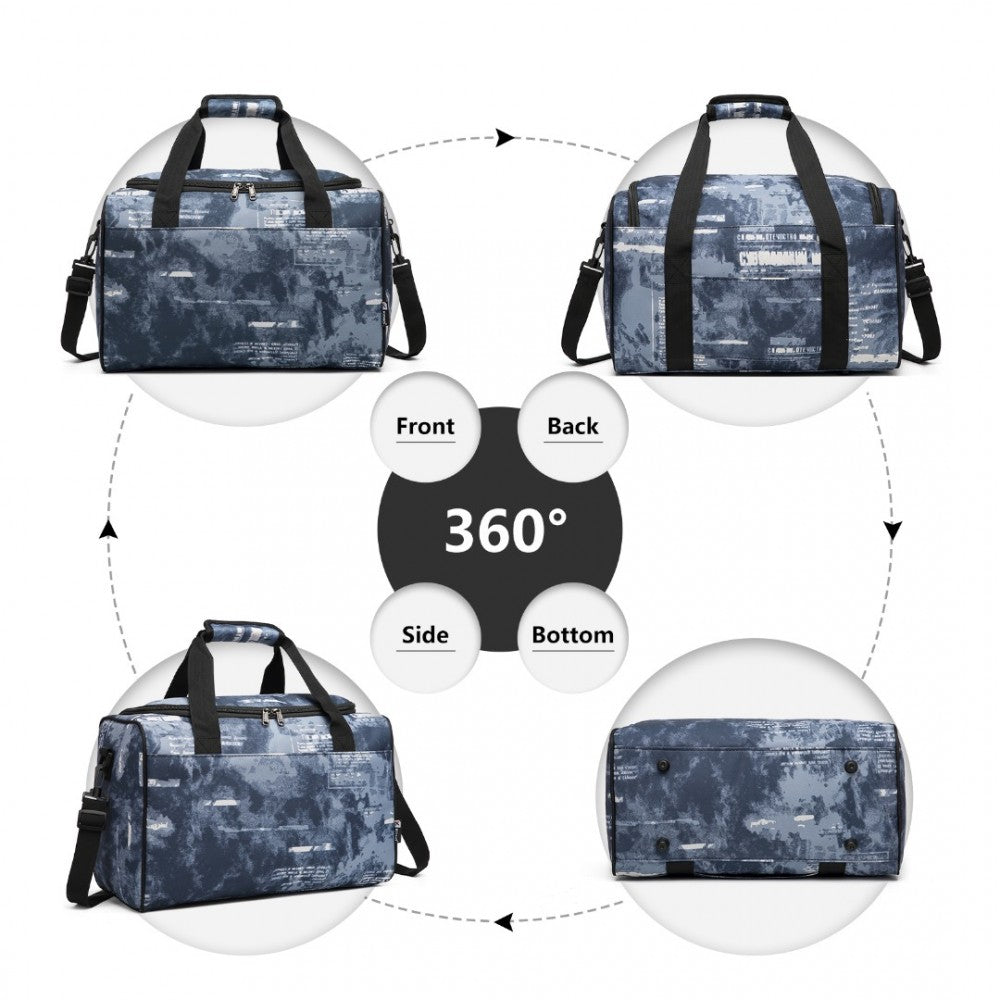 E2016S - KONO STRUCTURED TRAVEL DUFFLE BAG - CLOUDY BLUE - The Baggage Shop