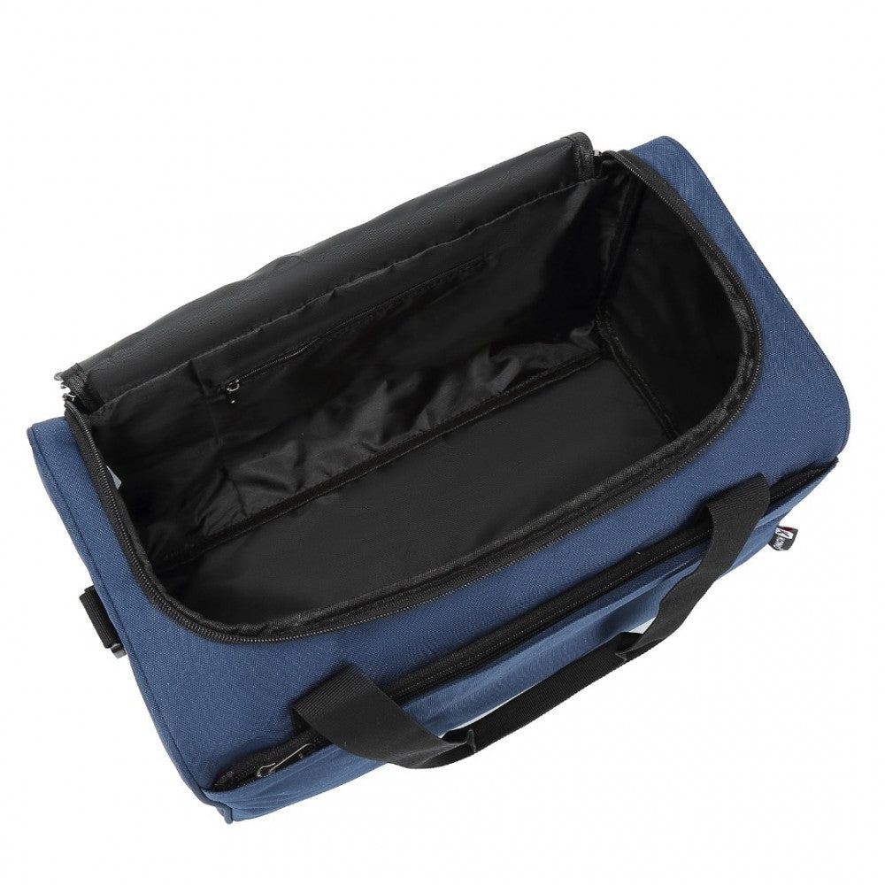 E2016S - KONO STRUCTURED TRAVEL DUFFLE BAG - NAVY - The Baggage Shop