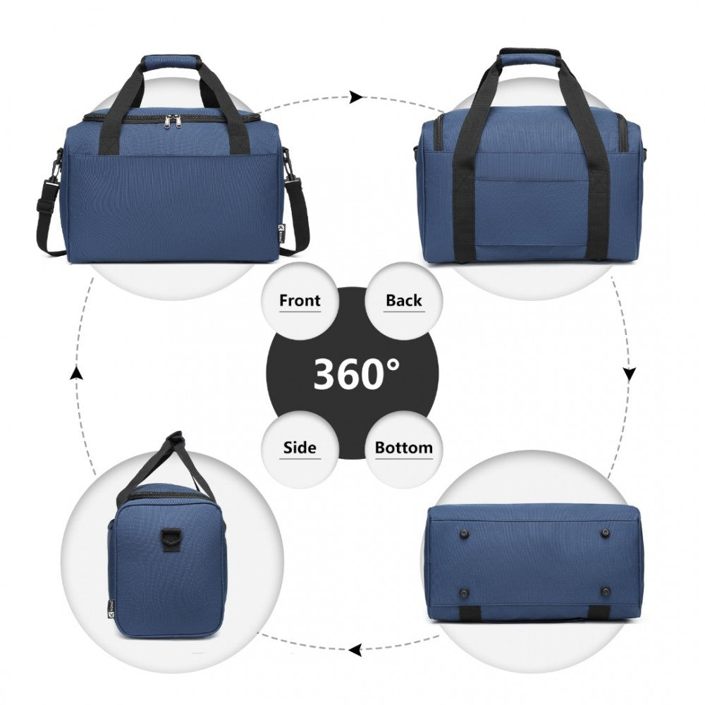 E2016S - KONO STRUCTURED TRAVEL DUFFLE BAG - NAVY - The Baggage Shop