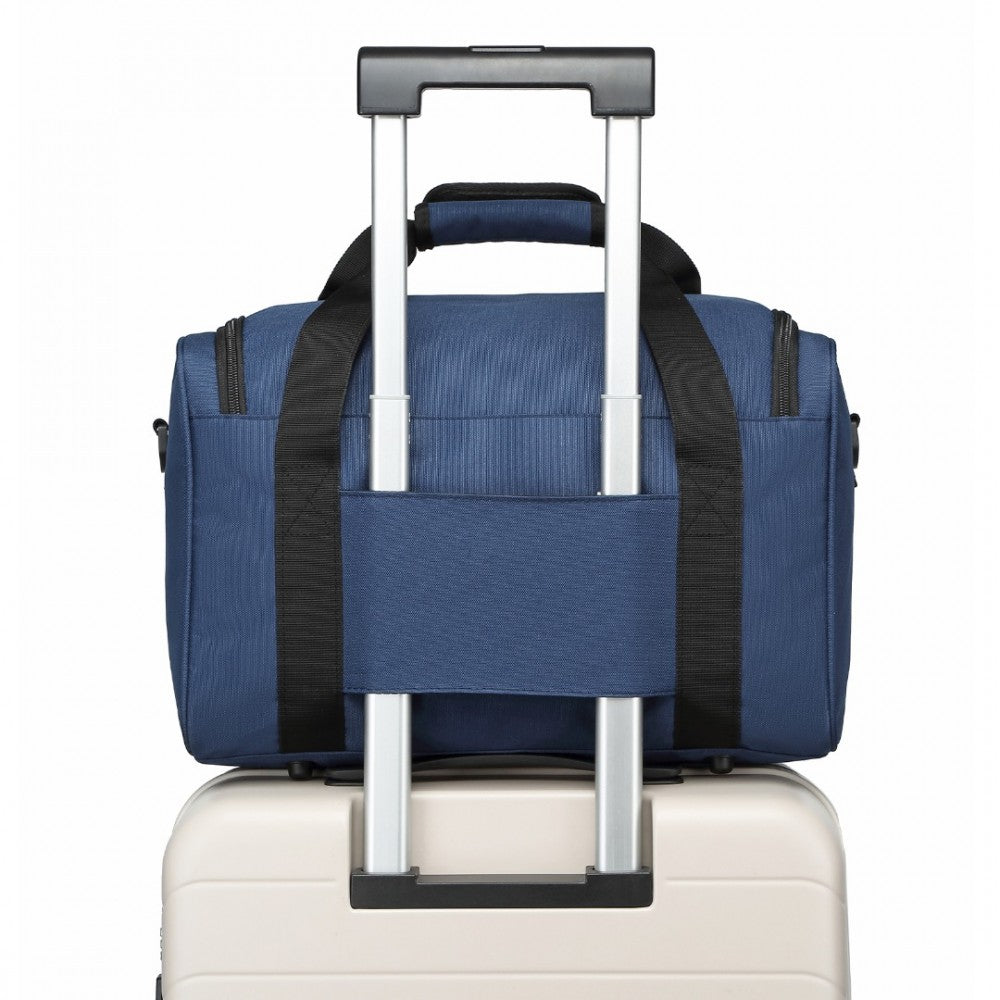 E2016S - KONO STRUCTURED TRAVEL DUFFLE BAG - NAVY - The Baggage Shop