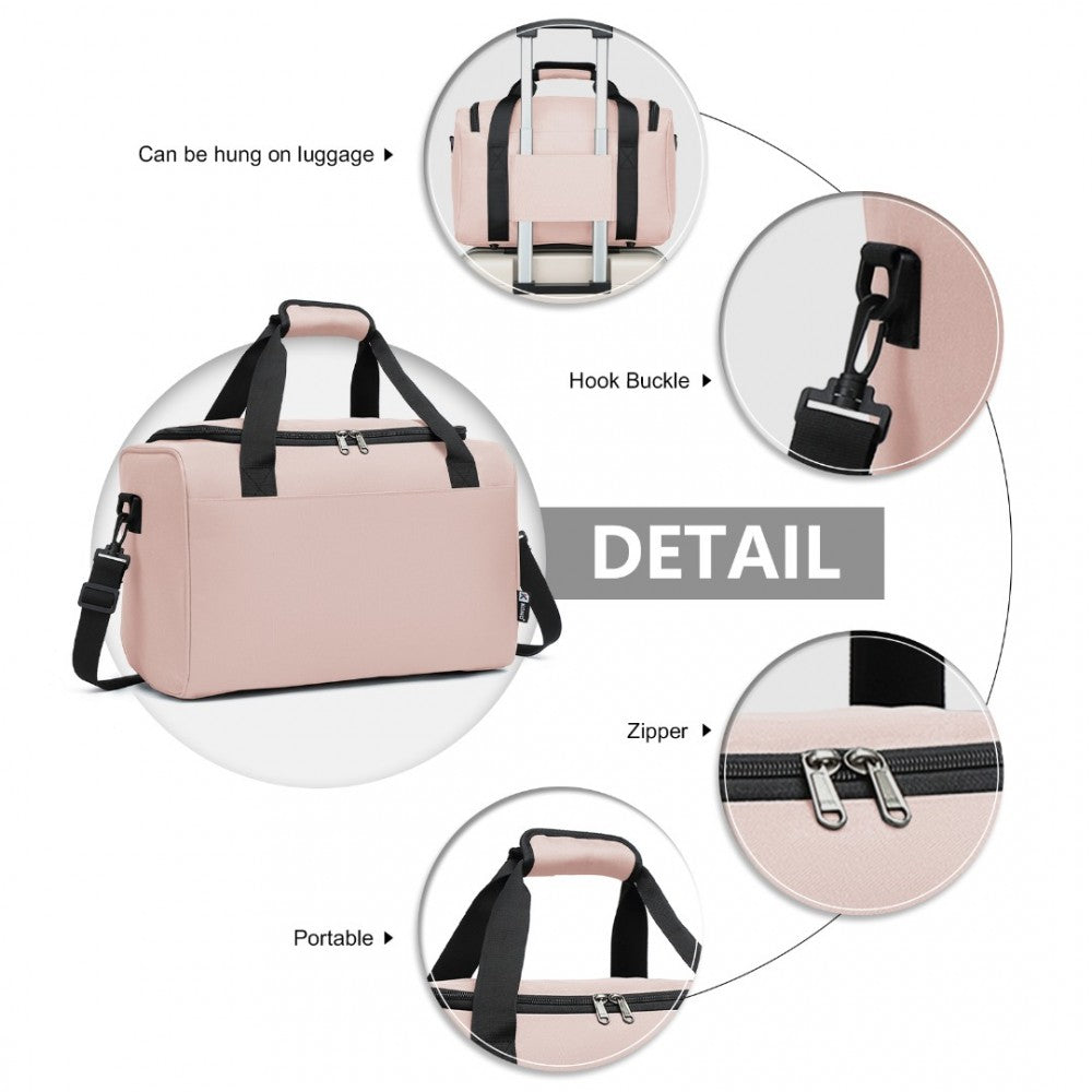 E2016S - KONO STRUCTURED TRAVEL DUFFLE BAG - PINK - The Baggage Shop