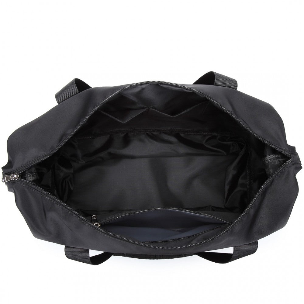 EA2212 - KONO TWO PIECES EXPANDABLE DURABLE WATERPROOF TRAVEL DUFFEL BAG SET - BLACK - The Baggage Shop