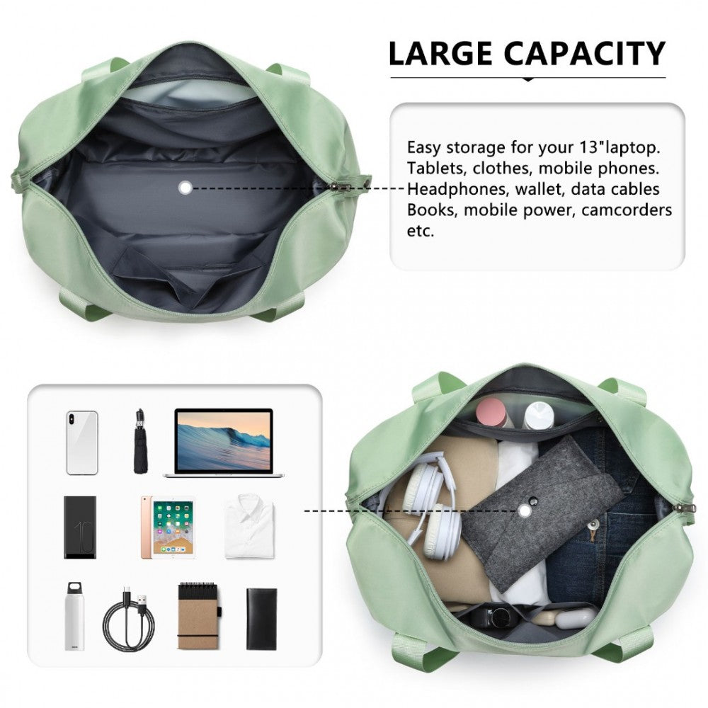 EA2212 - KONO TWO PIECES EXPANDABLE DURABLE WATERPROOF TRAVEL DUFFEL BAG SET - GREEN - The Baggage Shop
