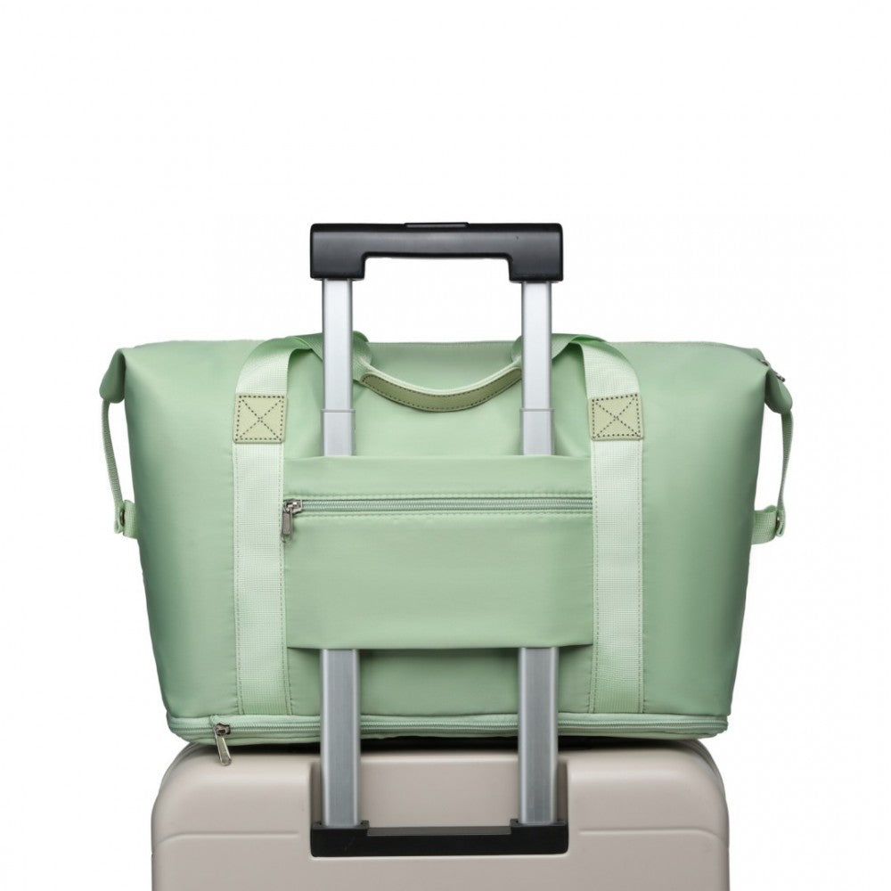 EA2212 - KONO TWO PIECES EXPANDABLE DURABLE WATERPROOF TRAVEL DUFFEL BAG SET - GREEN - The Baggage Shop