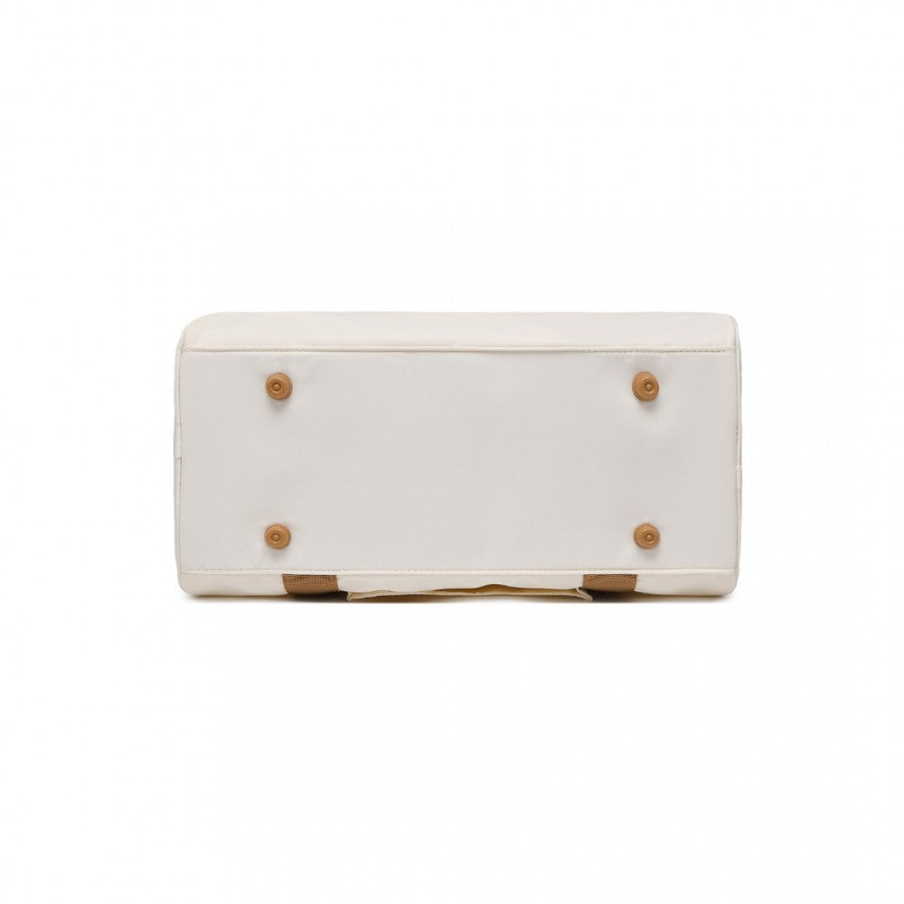 EA2321 - KONO SPACIOUS TRAVEL STORAGE BAG HANDBAG - CREAM - The Baggage Shop
