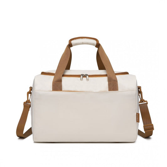 EA2321 - KONO SPACIOUS TRAVEL STORAGE BAG HANDBAG - CREAM - The Baggage Shop