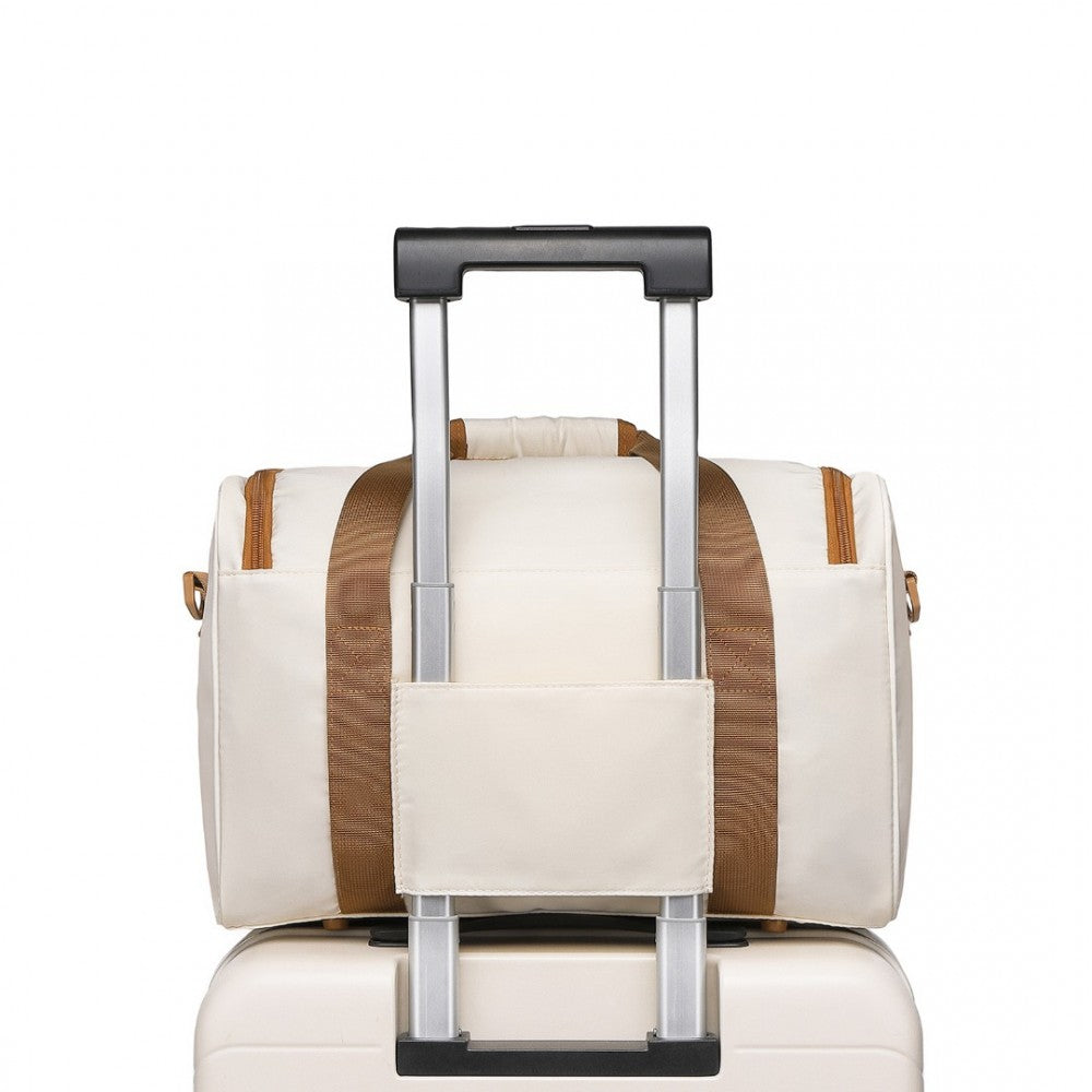 EA2321 - KONO SPACIOUS TRAVEL STORAGE BAG HANDBAG - CREAM - The Baggage Shop