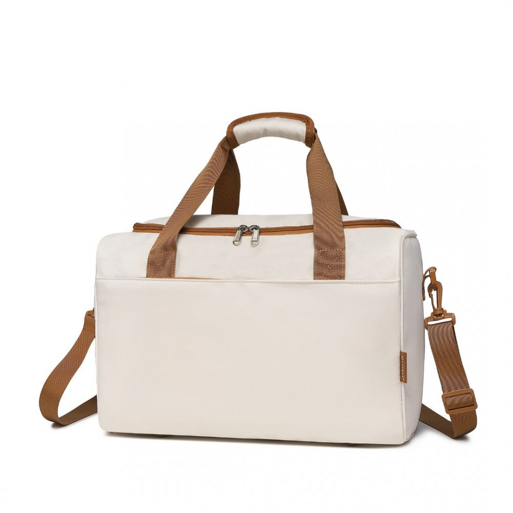 EA2321 - KONO SPACIOUS TRAVEL STORAGE BAG HANDBAG - CREAM - The Baggage Shop
