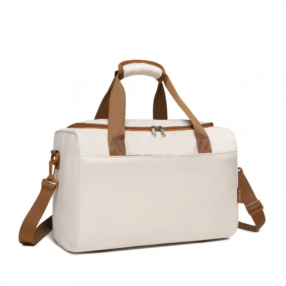 EA2321 - KONO SPACIOUS TRAVEL STORAGE BAG HANDBAG - CREAM - The Baggage Shop