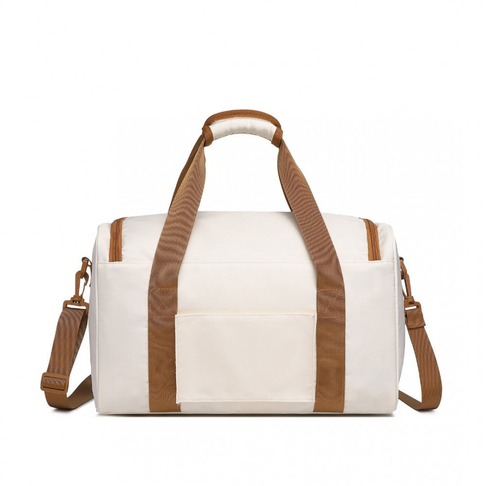 EA2321 - KONO SPACIOUS TRAVEL STORAGE BAG HANDBAG - CREAM - The Baggage Shop
