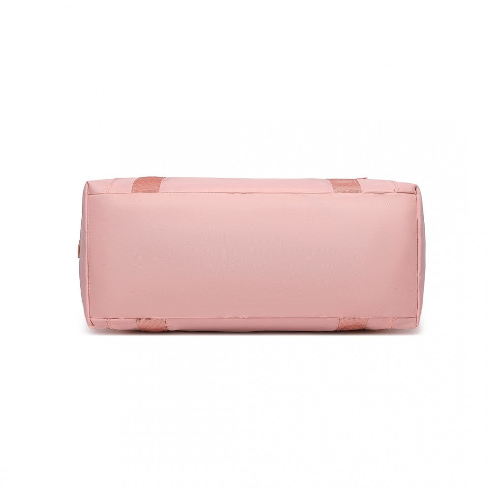 EA2402 - KONO MULTIFUNCTIONAL LARGE CAPACITY LIGHTWEIGHT WATER-RESISTANT TRAVEL AND GYM DUFFEL BAG WITH WET AND DRY SEPARATION COMPARTMENT - PINK - The Baggage Shop