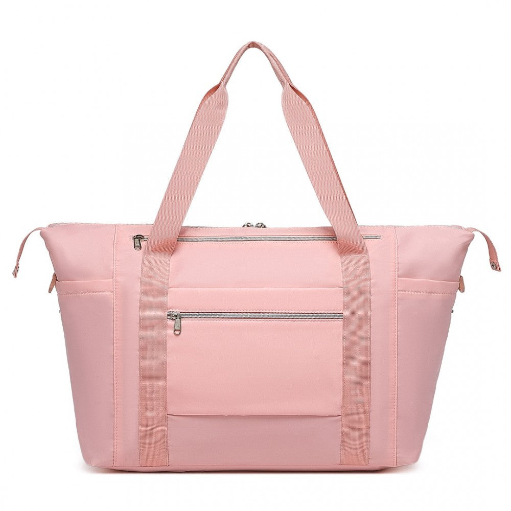EA2402 - KONO MULTIFUNCTIONAL LARGE CAPACITY LIGHTWEIGHT WATER-RESISTANT TRAVEL AND GYM DUFFEL BAG WITH WET AND DRY SEPARATION COMPARTMENT - PINK - The Baggage Shop